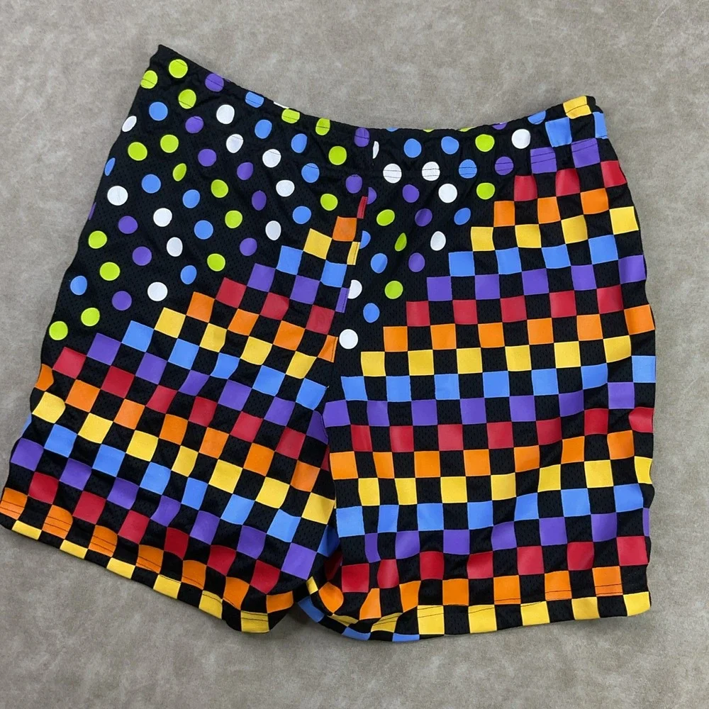 Nike Air Jordan Retro 3 Shorts AOP Basketball‎ Black MultiColor Check Men Sz 2XL